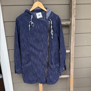 Cabi Adventure Anorak Jacket Blue Denim Hooded Jacket